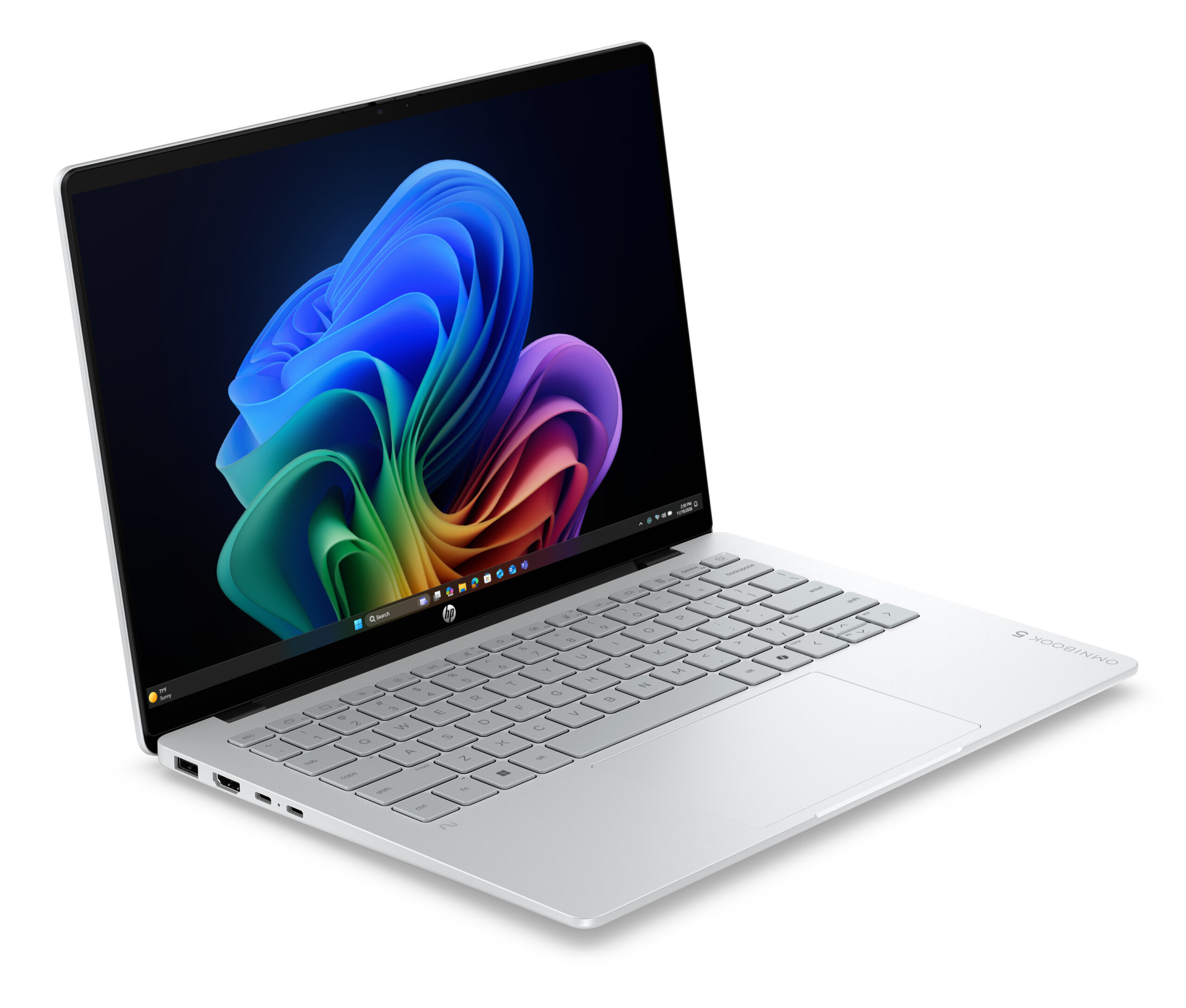 HP OmniBook 5 Laptop Next Gen AI 14-hm0010nwx Copilot+ PC AMD Ryzen AI 9 35,6 cm (14") Ekran dotykowy 2K 32 GB LPDDR5x-SDRAM 1 TB SSD Wi-Fi 7 (802.11be) Windows 11 Home Srebrny - obrazek 2