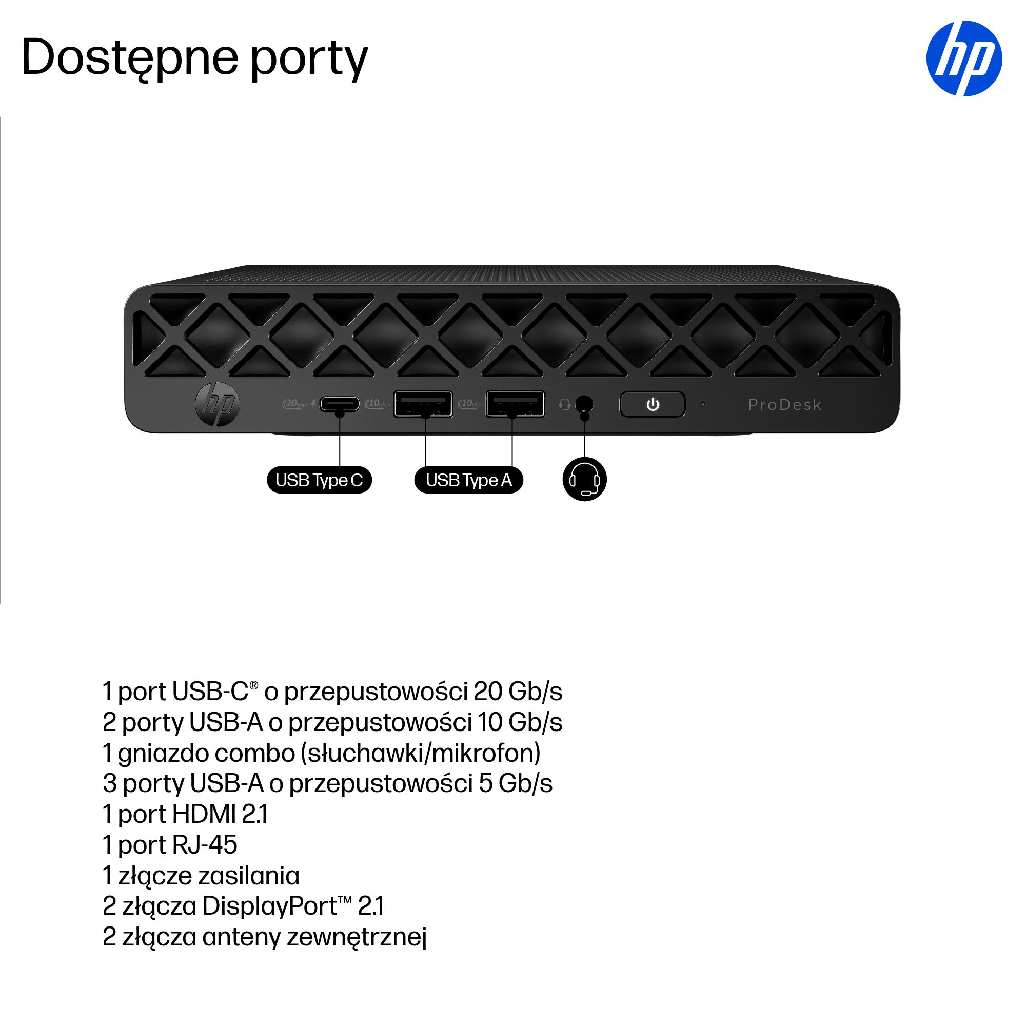 HP ProDesk 4 Mini G1i AI Intel Core Ultra 5 235T 16 GB DDR5-SDRAM 512 GB SSD Windows 11 Pro Mini PC AI PC Czarny - obrazek 4