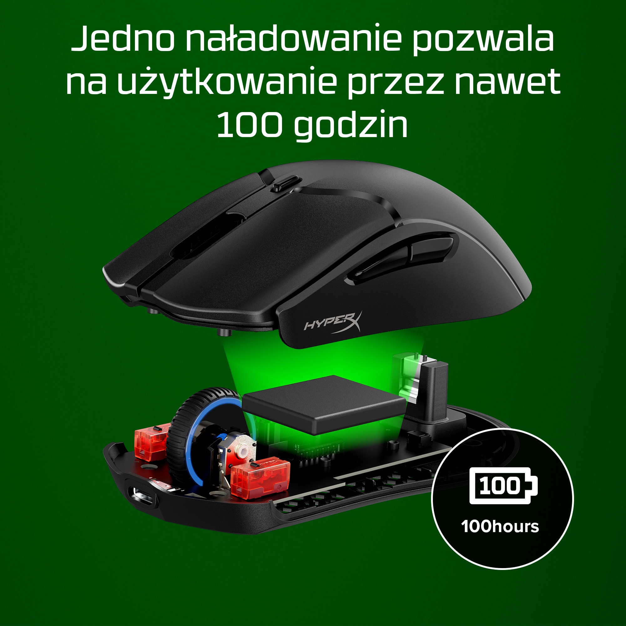 HyperX Pulsefire Haste 2 Mini – bezprzewodowa mysz dla graczy (czarna) - obrazek 4