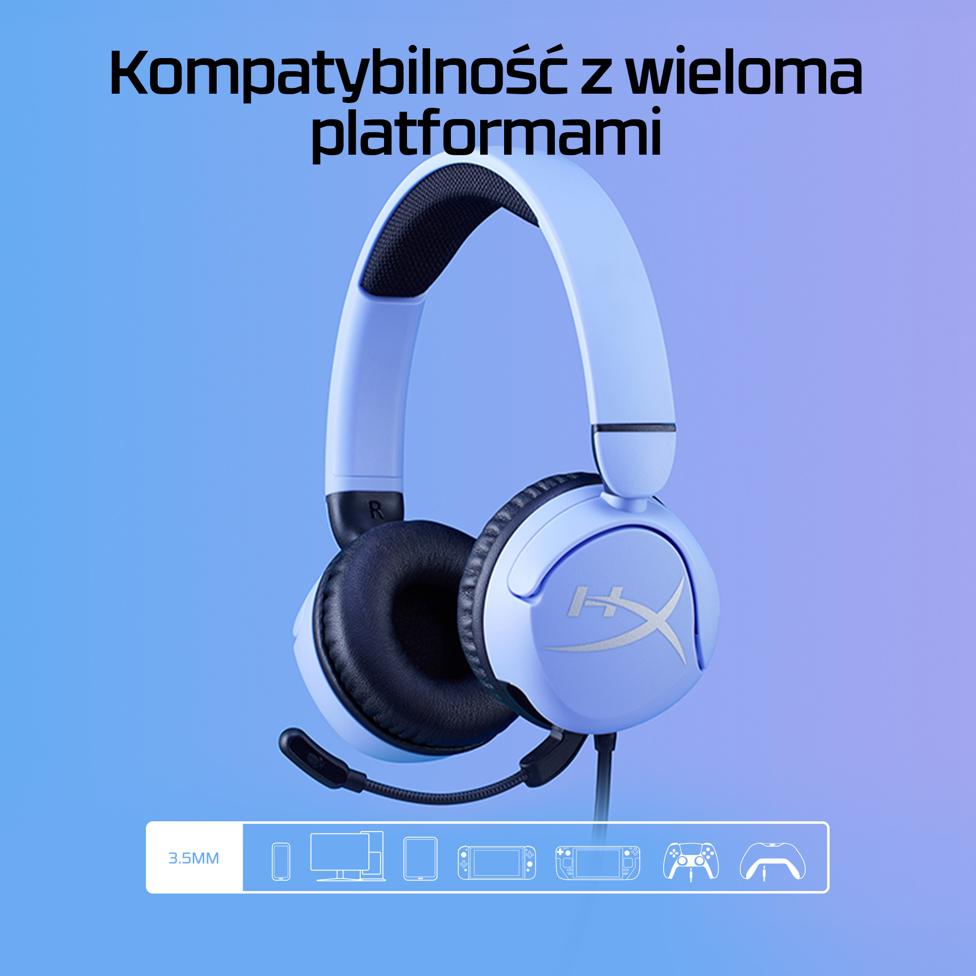 HyperX Cloud Mini – zestaw słuchawkowy dla graczy (lawendowy) - obrazek 3