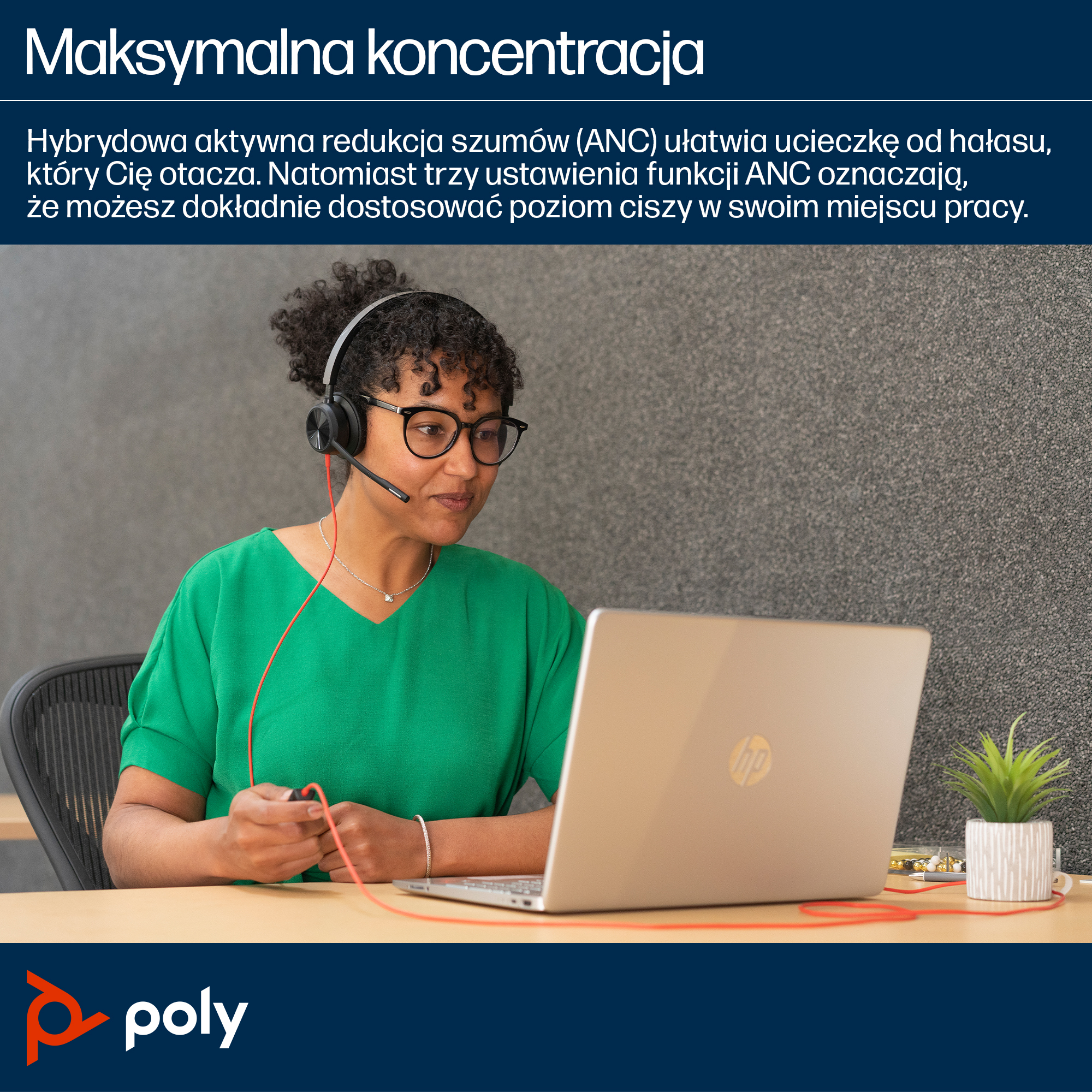 HP Poly Blackwire 8225 USB-C/A - Przewodowy zestaw słuchawkowy - obrazek 4