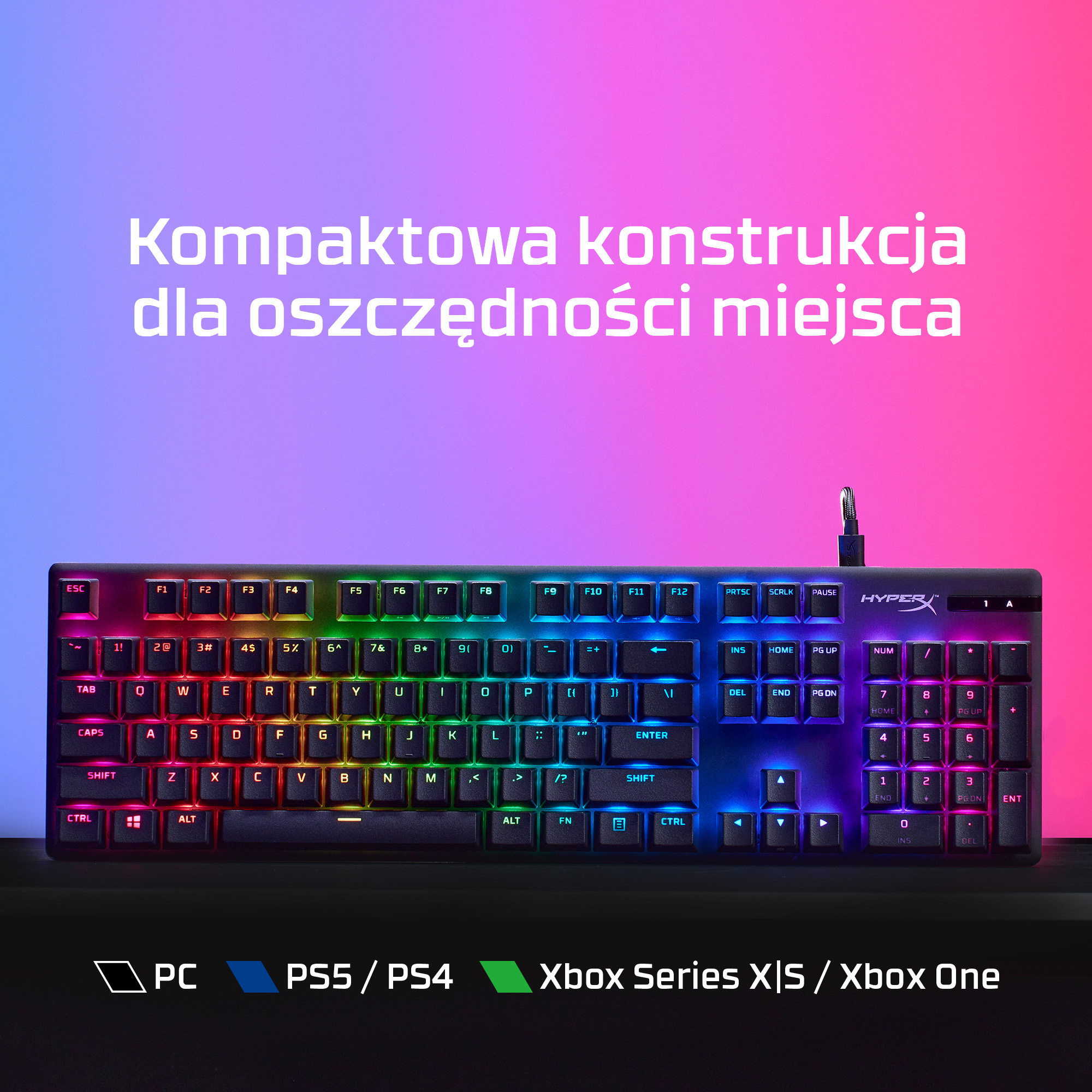 HyperX Alloy Origins PBT HX Red – mechaniczna klawiatura dla graczy - obrazek 3