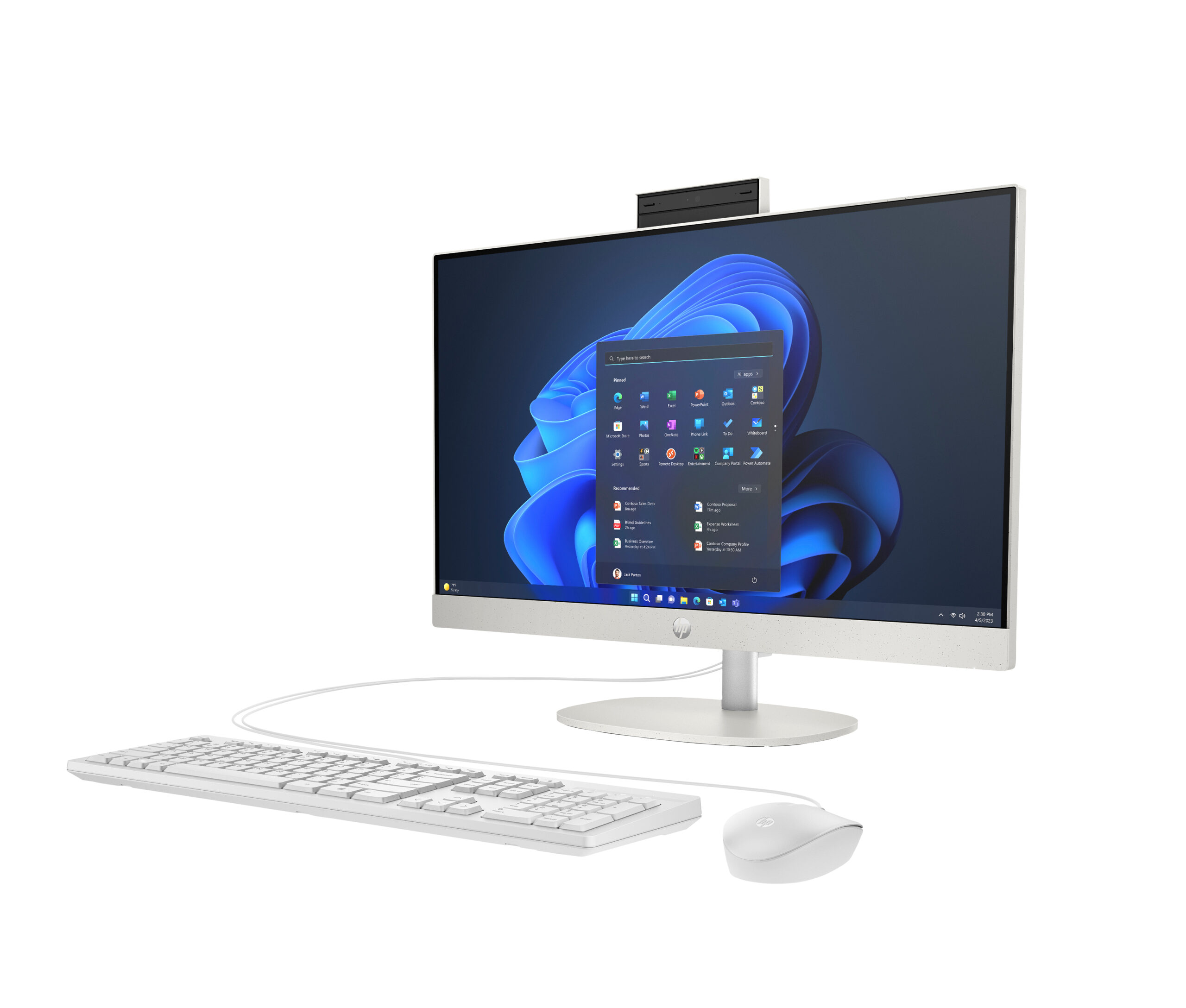 HP ProOne 240 G10 AIO i5-1335U 23.8"FHD 16GB DDR4 SSD512 W11Pro White 3Y OnSite - obrazek 4