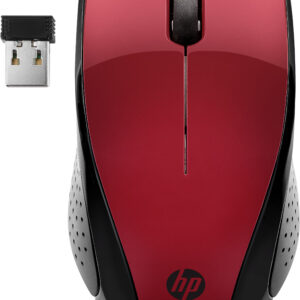 HP Wireless Mouse 220 S Red 220, Ambidextrous, Optical, RF Wireless, 1600 DPI, Black, Red