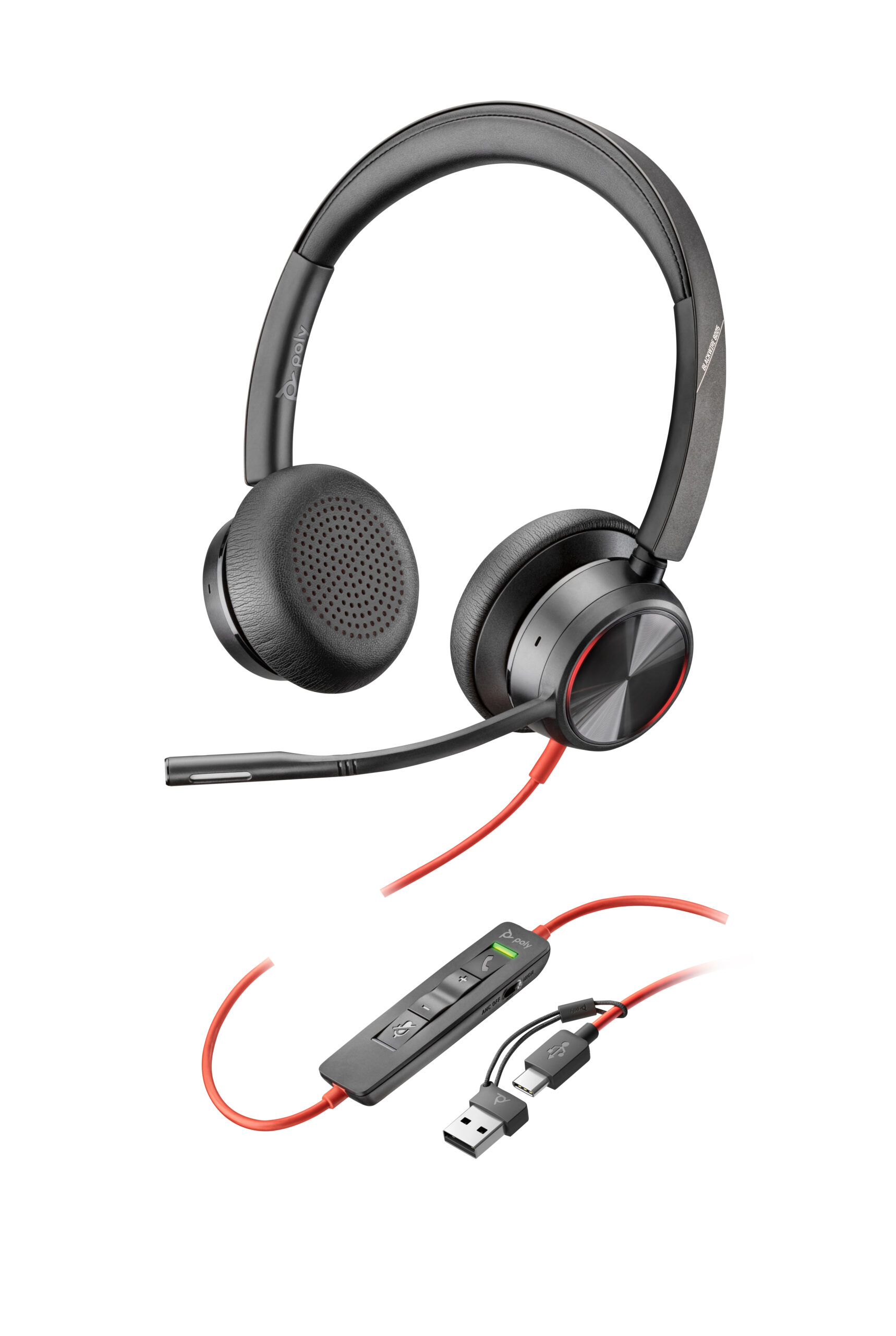 HP Poly Blackwire 8225 USB-C/A - Przewodowy zestaw słuchawkowy