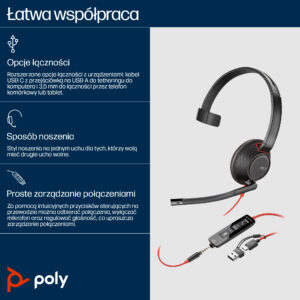 HP Blackwire 5210 Monaural USB-C Headset (8X230A6)