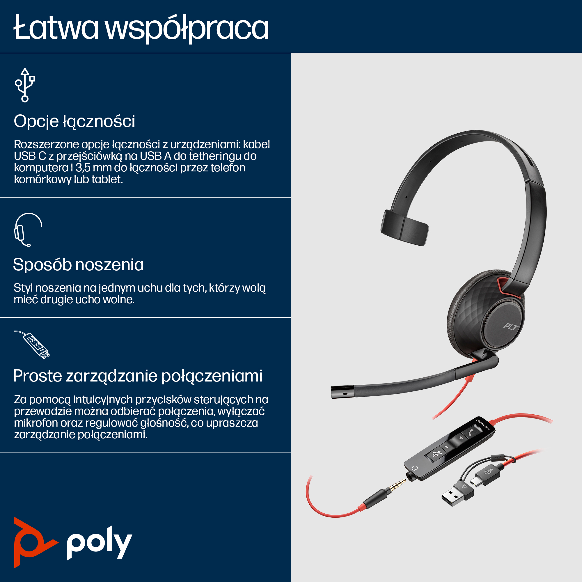 HP Blackwire 5210 Monaural USB-C Headset (8X230AA)
