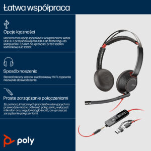 HP Blackwire 5220 Stereo USB-C Headset - Certyfikacja UC