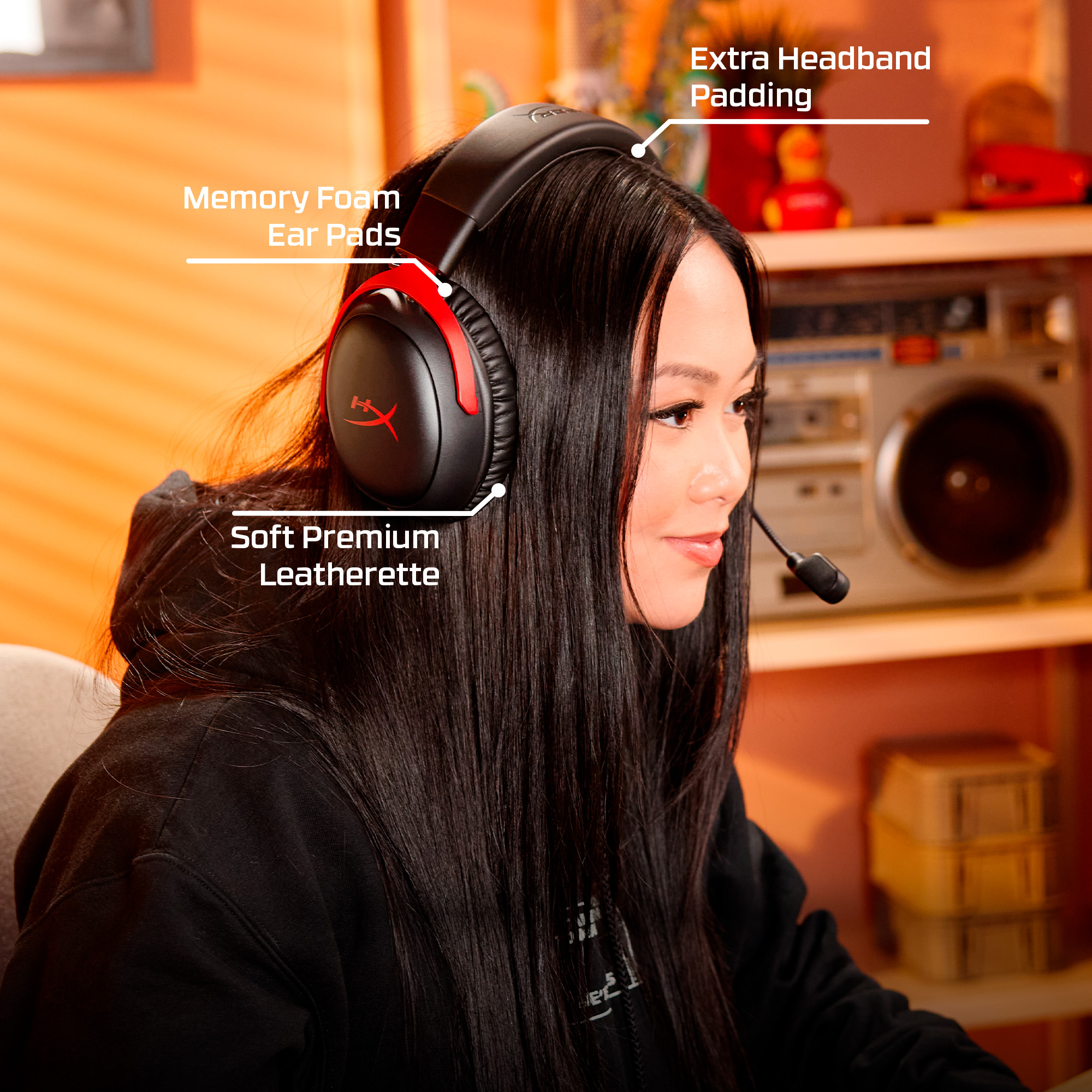 HyperX Cloud III Wireless – Bezprzewodowy zestaw słuchawkowy do gier (czarno-czerwony) - obrazek 5