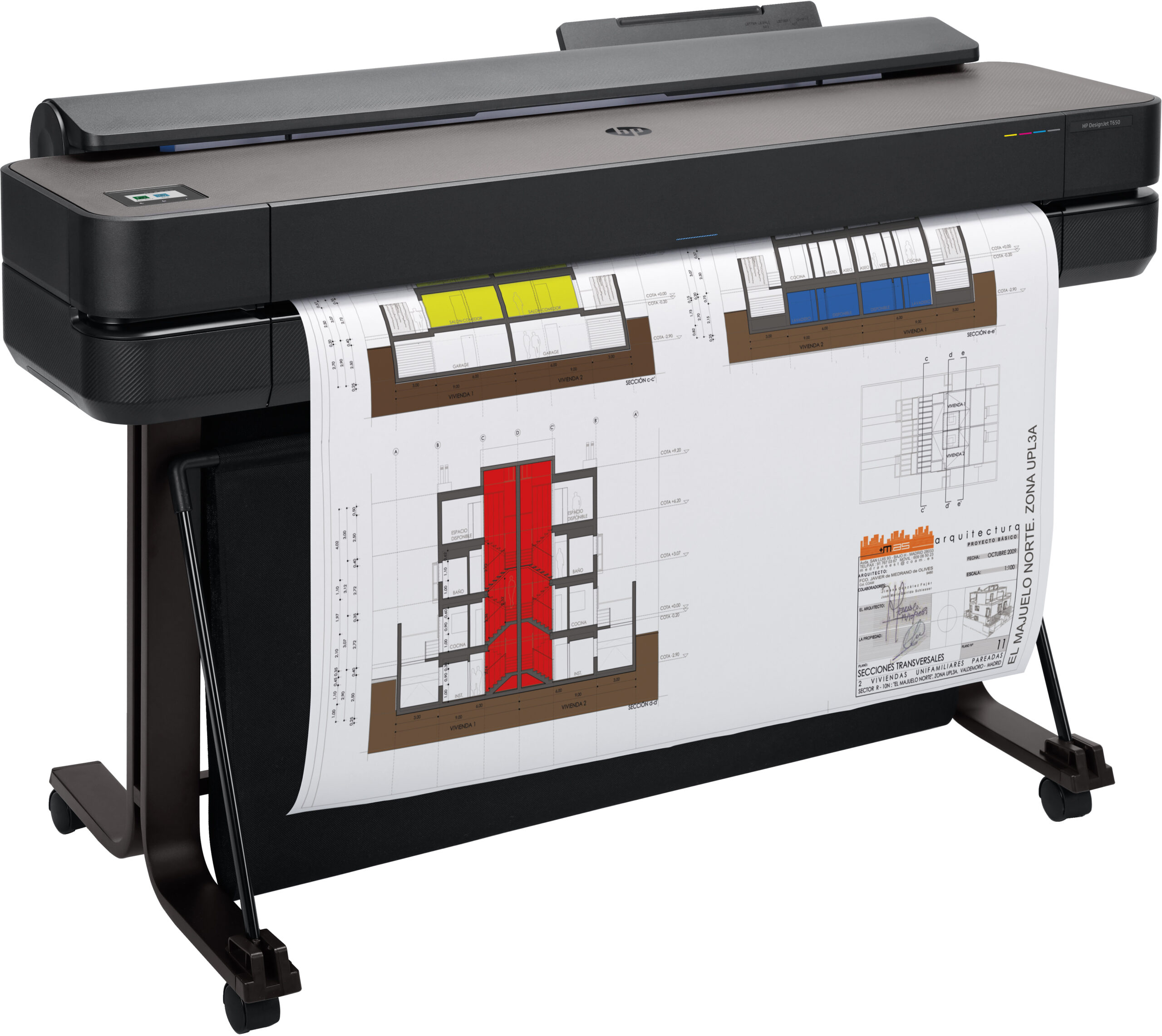 HP DesignJet T650 36-calowy LFP - Precyzyjny druk techniczny - obrazek 2