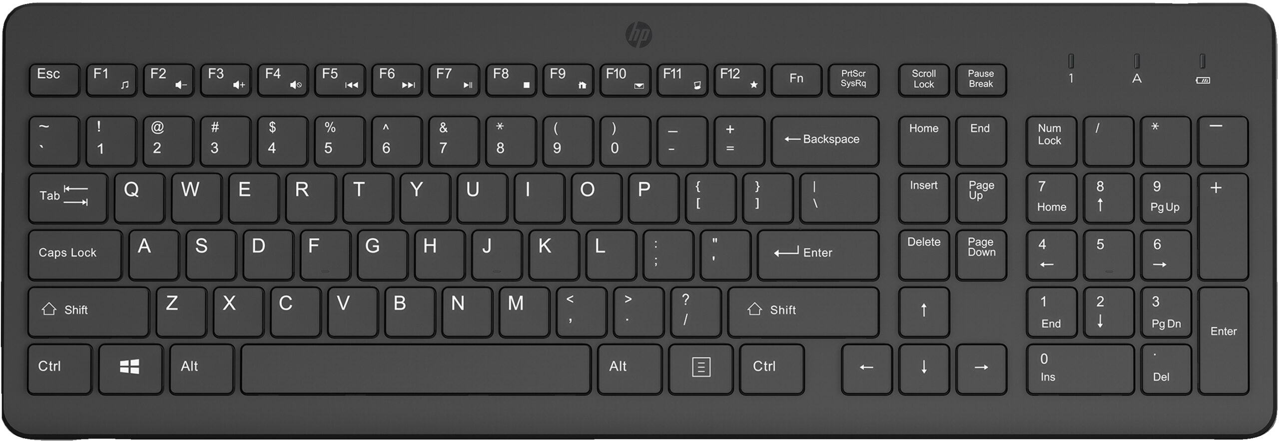 HP 225 Wireless Keyboard - Odbiornik USB, Czarna QWERTY - obrazek 2