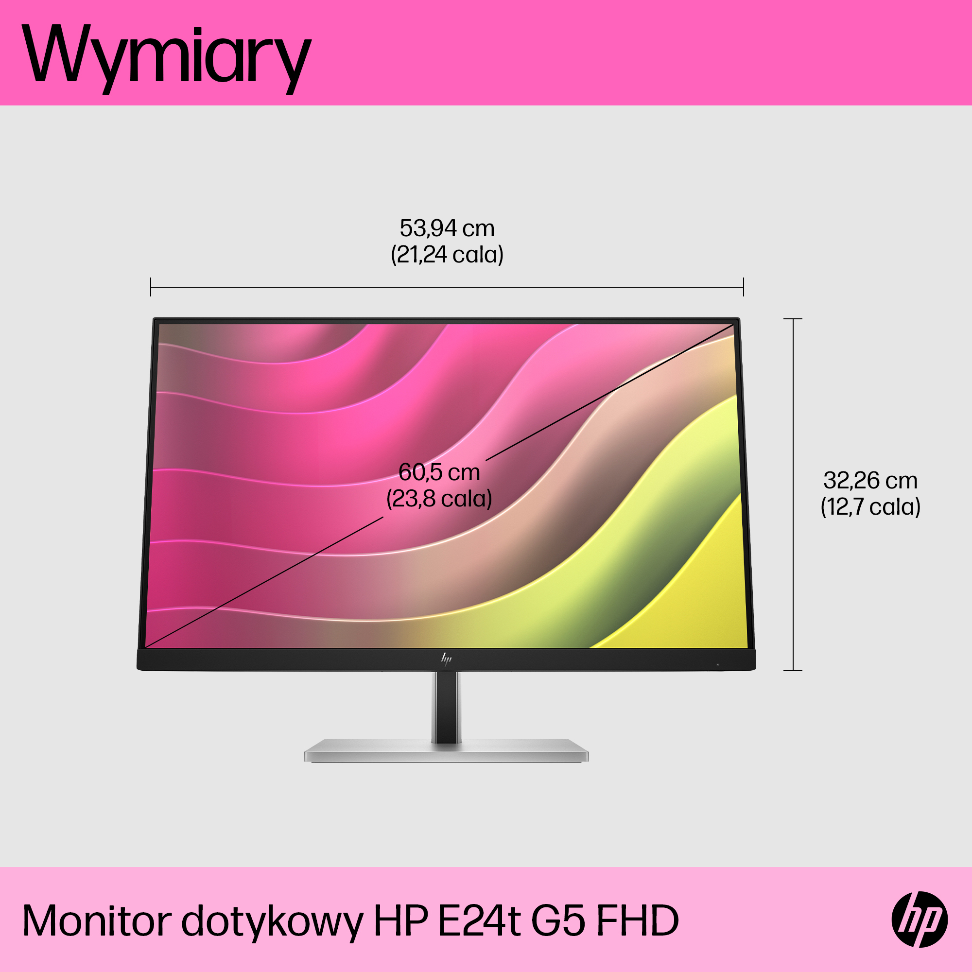 Monitor HP E24t G5 23.8" FHD IPS Dotykowy 75Hz - obrazek 4