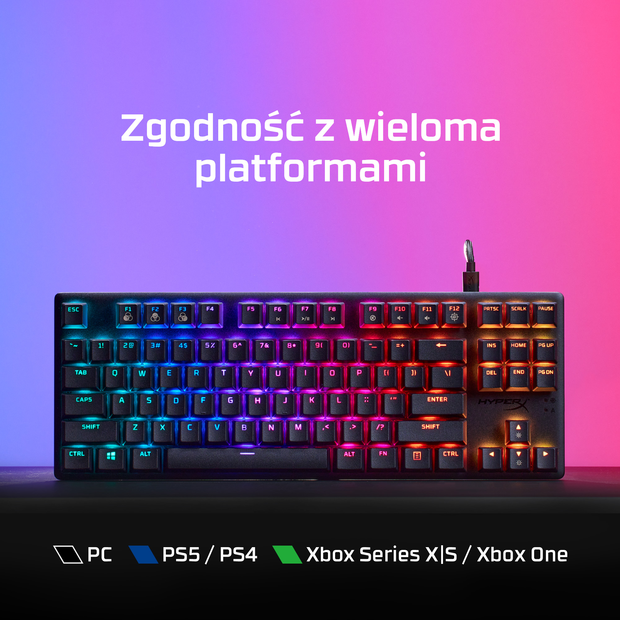 HyperX Alloy Origins Core PBT HX Blue Gaming Keyboard - obrazek 2