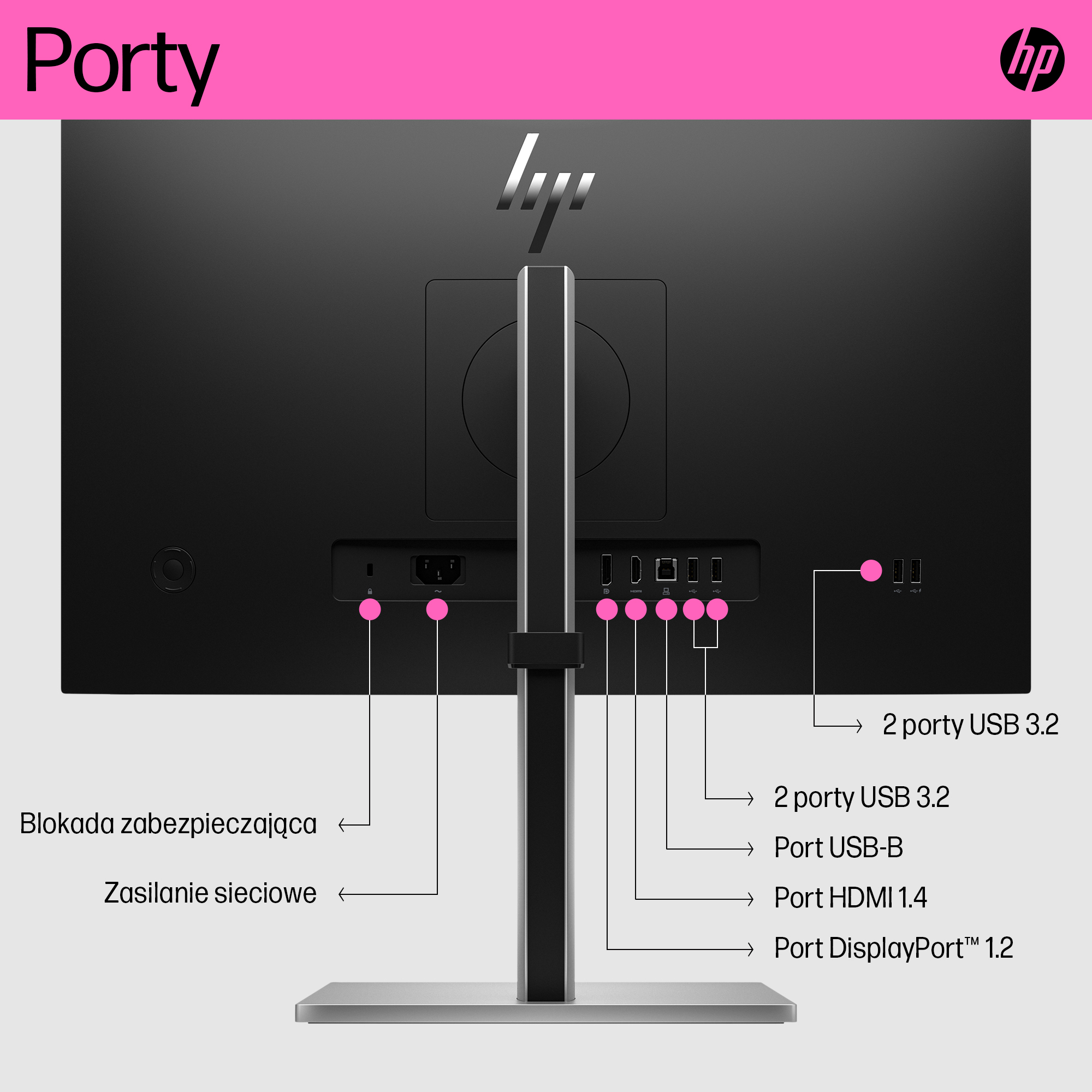Monitor HP E24t G5 23.8" FHD IPS Dotykowy 75Hz - obrazek 2