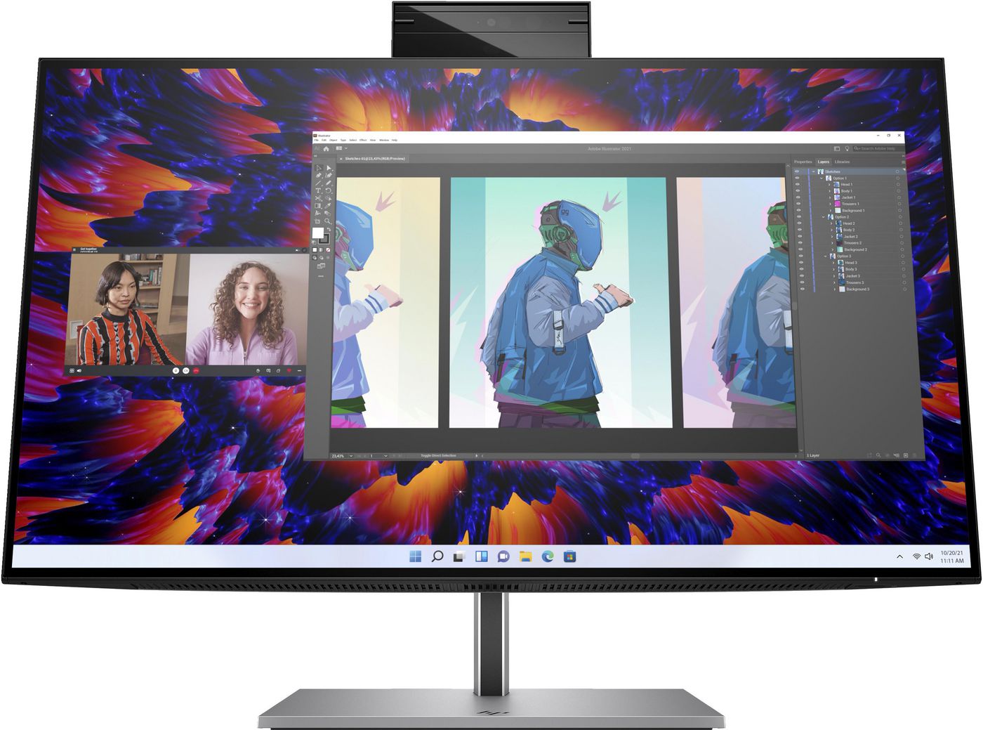 HP Z24m G3 QHD Conferencing Display monitor komputerowy 60,5 cm (23.8") 2560 x 1440 px Quad HD LCD Srebrny