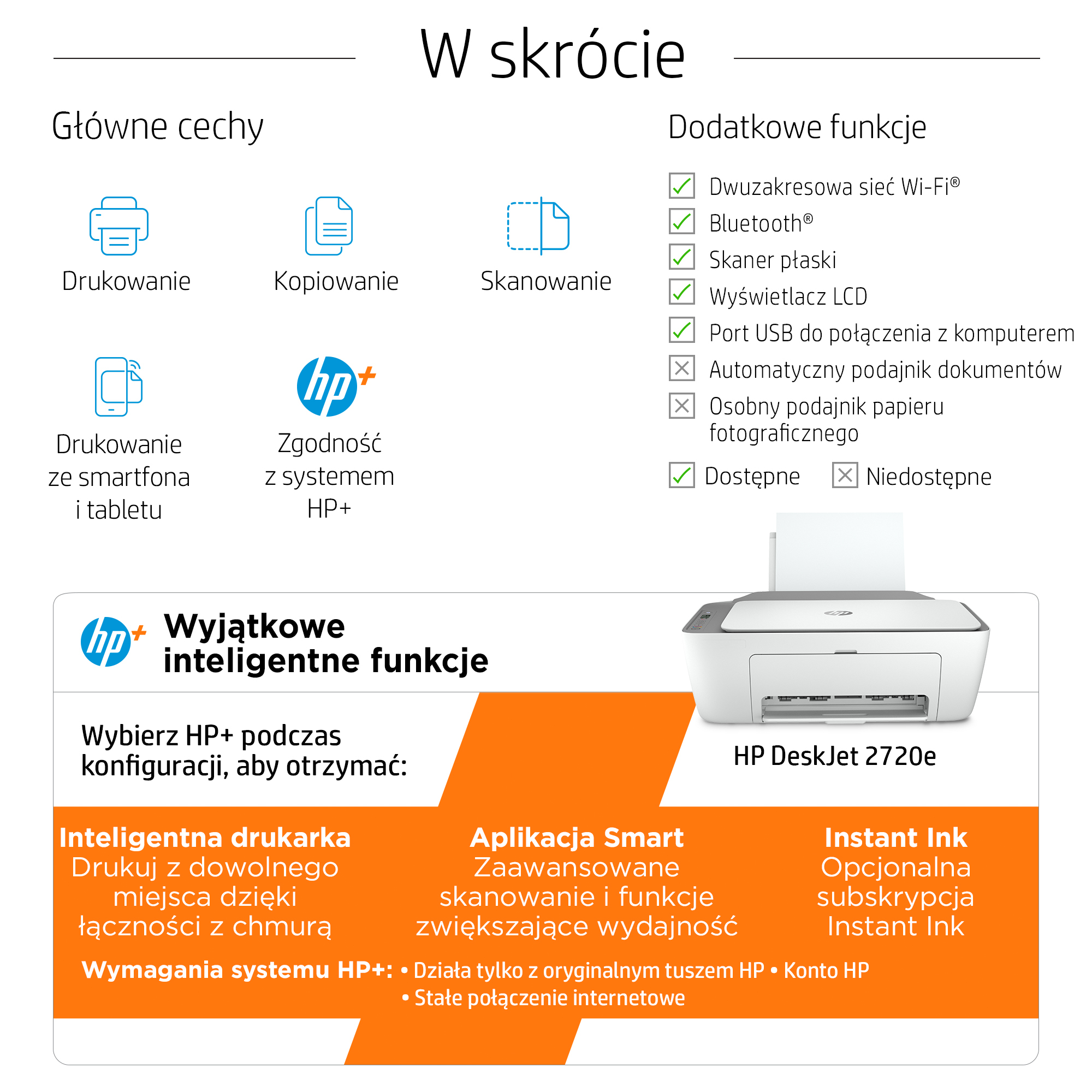 HP DeskJet 2720e Bezprzewodowe All-in-One W kolorze Drukarka, Instant Ink; Kopiarka, skaner - obrazek 3