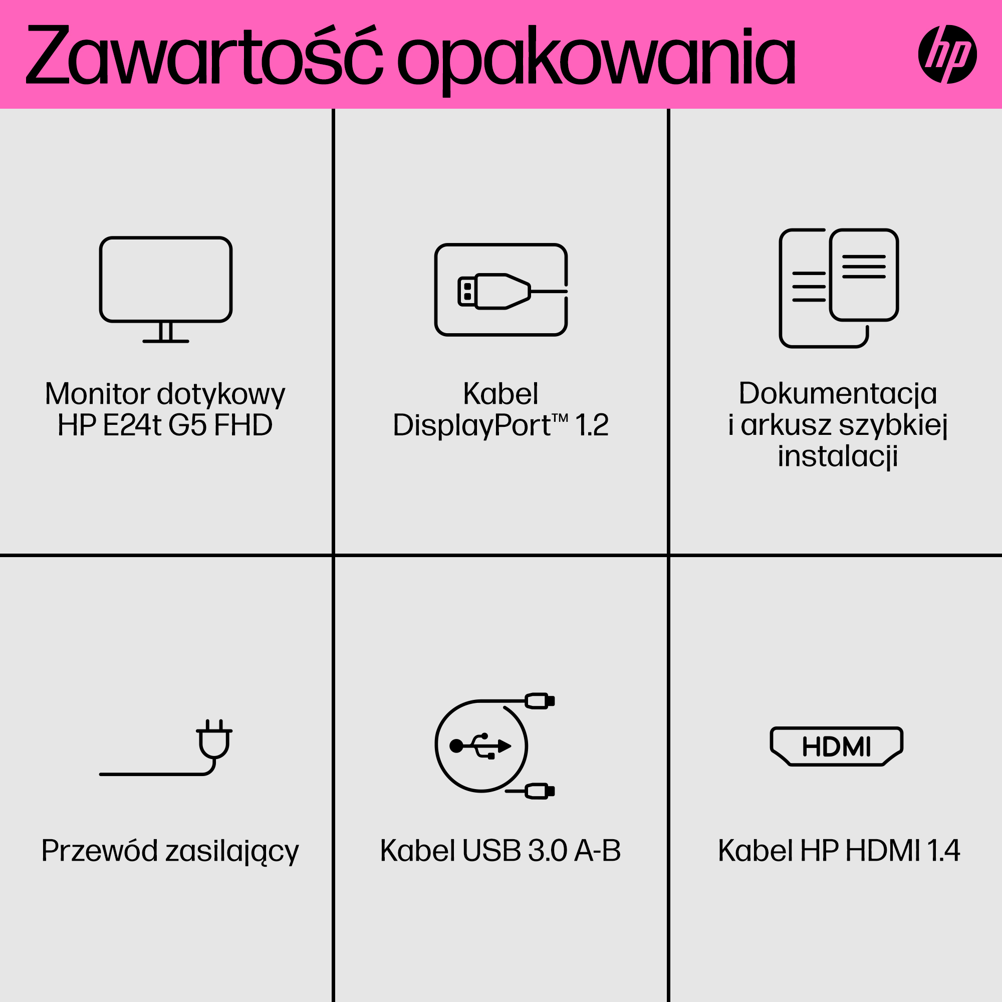 Monitor HP E24t G5 23.8" FHD IPS Dotykowy 75Hz - obrazek 3