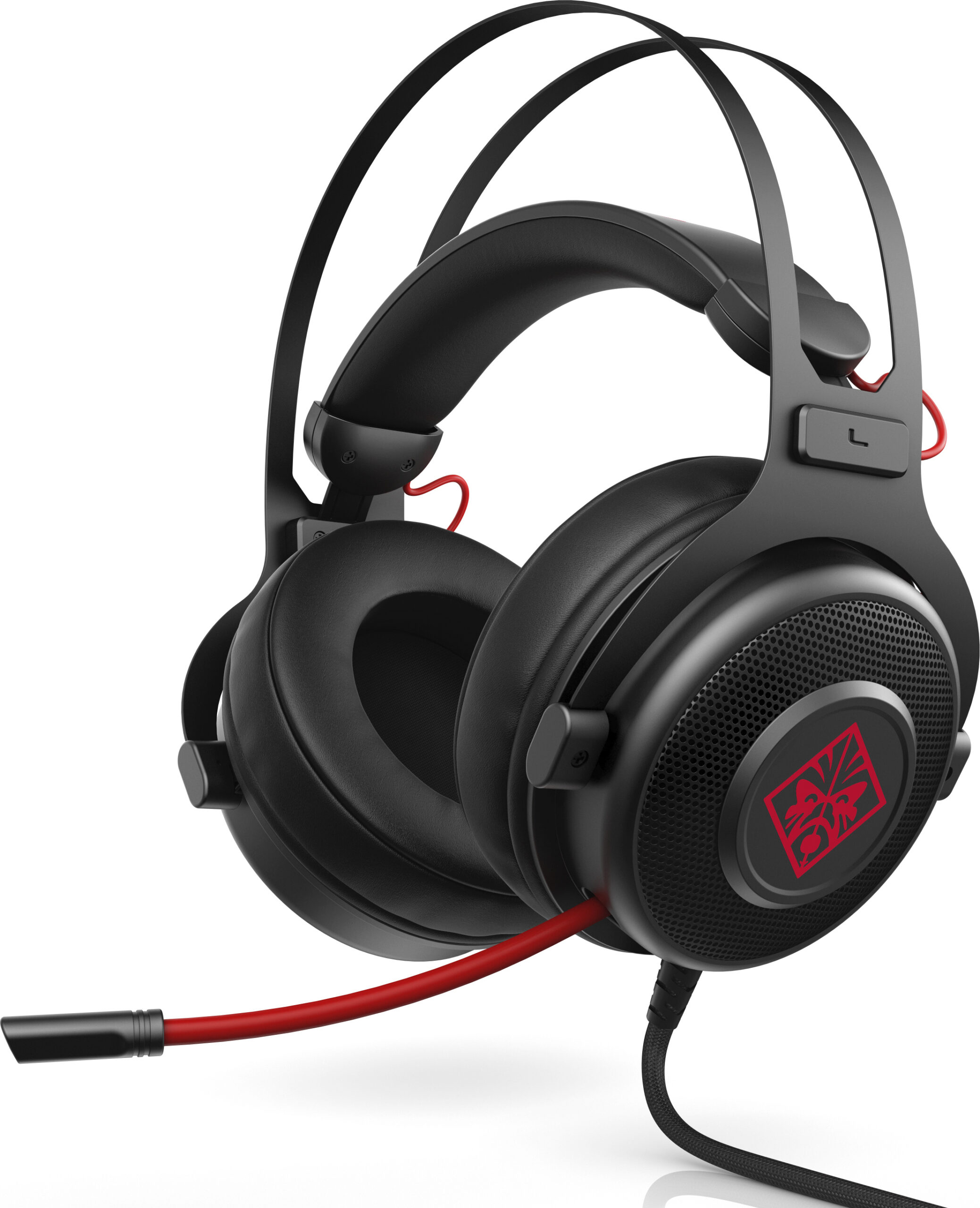 HP Omen 800 Zestaw słuchawkowy Przewodowa Opaska na głowę Gaming Czarny, Czerwony - obrazek 3