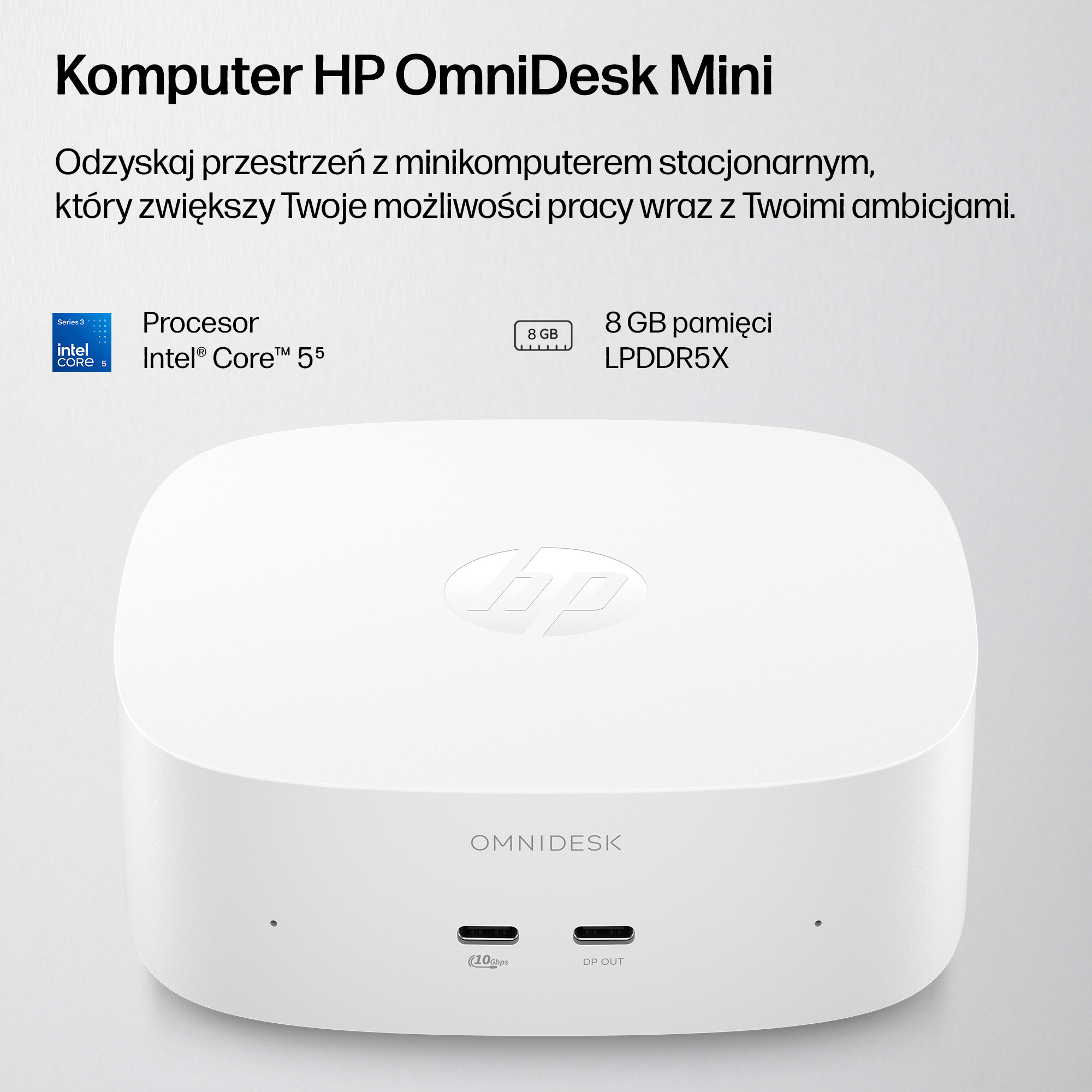 HP E1FC7EA komputer osobisty/workstation 12 GB LPDDR5x-SDRAM 256 GB SSD Windows 11 Home Mini PC AI PC - obrazek 3