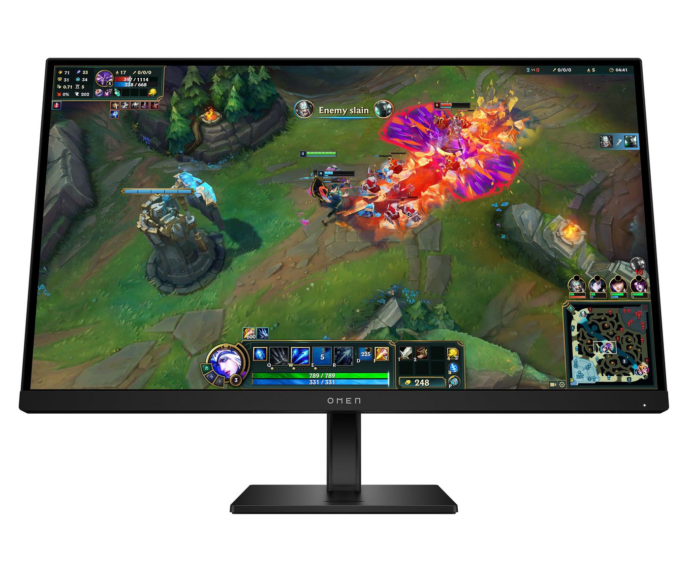 HP Omen 27 Inch Qhd 180Hz Gaming Monitor Computer Monitor 68.6 Cm (27") 2560 X 1440 Pixels Quad Hd Lcd Black