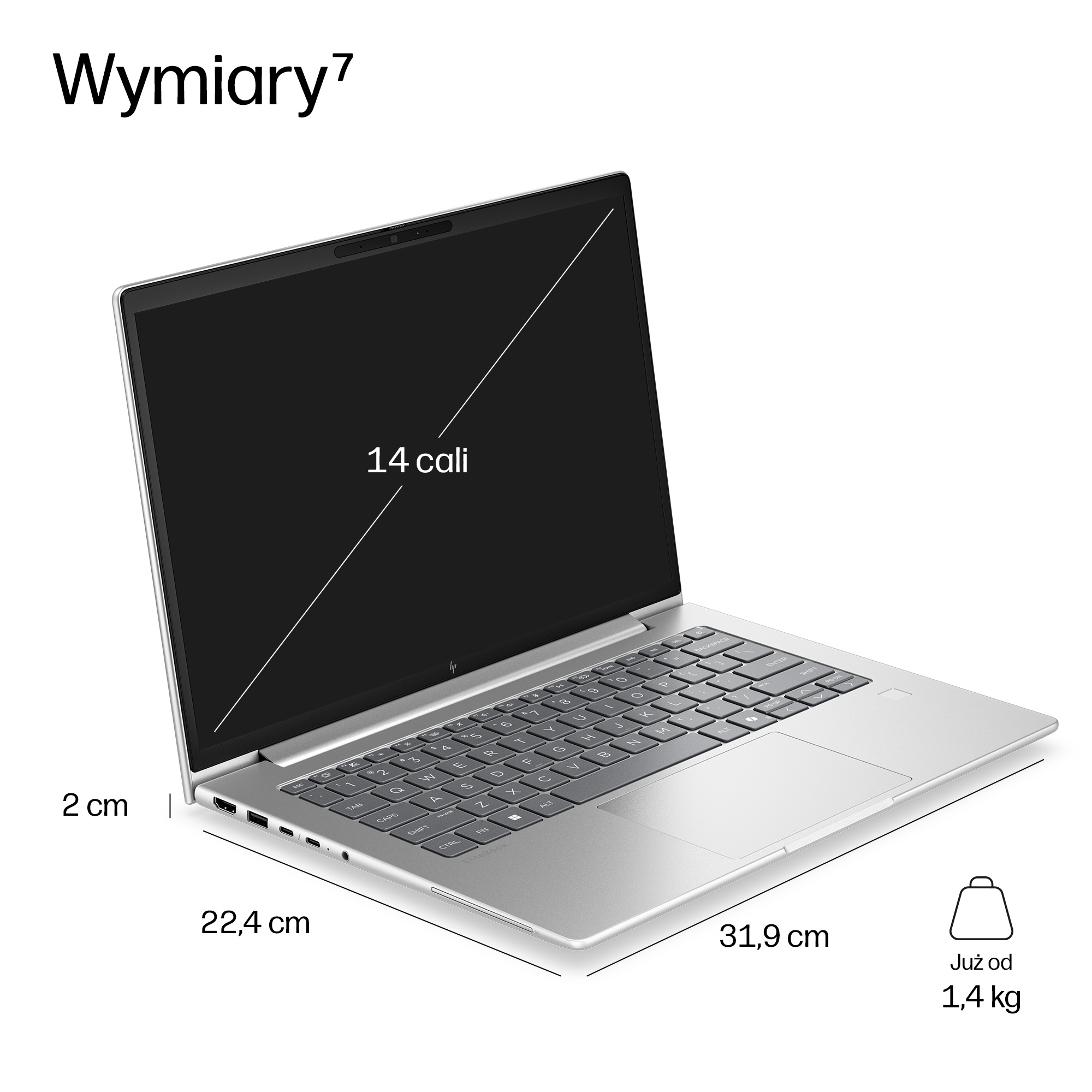HP E32G4ET notebook/laptop 35,6 cm (14") WUXGA 16 GB DDR5-SDRAM 512 GB SSD Wi-Fi 7 (802.11be) Windows 11 Pro Srebrny - obrazek 5